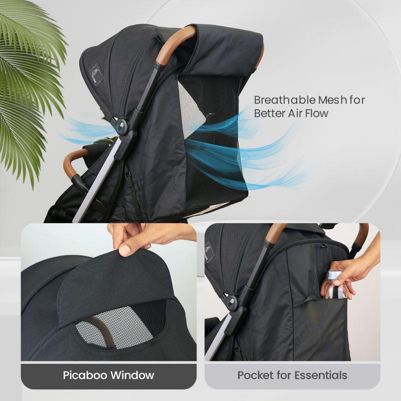 Street Smart Auto Fold Stroller for Kids With Personalized Name Plate