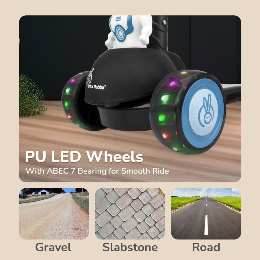 R for Rabbit Road Runner Astro Scooter For Kids With PU LED Wheels