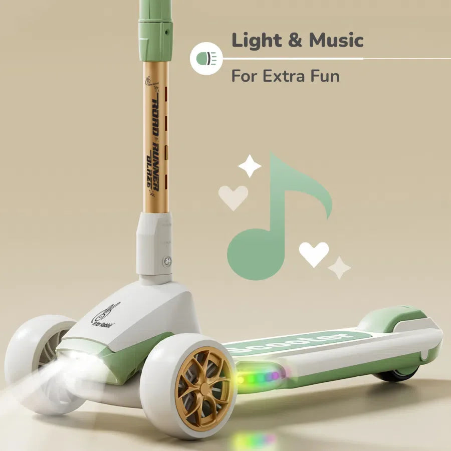 R for Rabbit Road Runner Blaze Scooter For Kids  With PU LED Wheels And LED lights