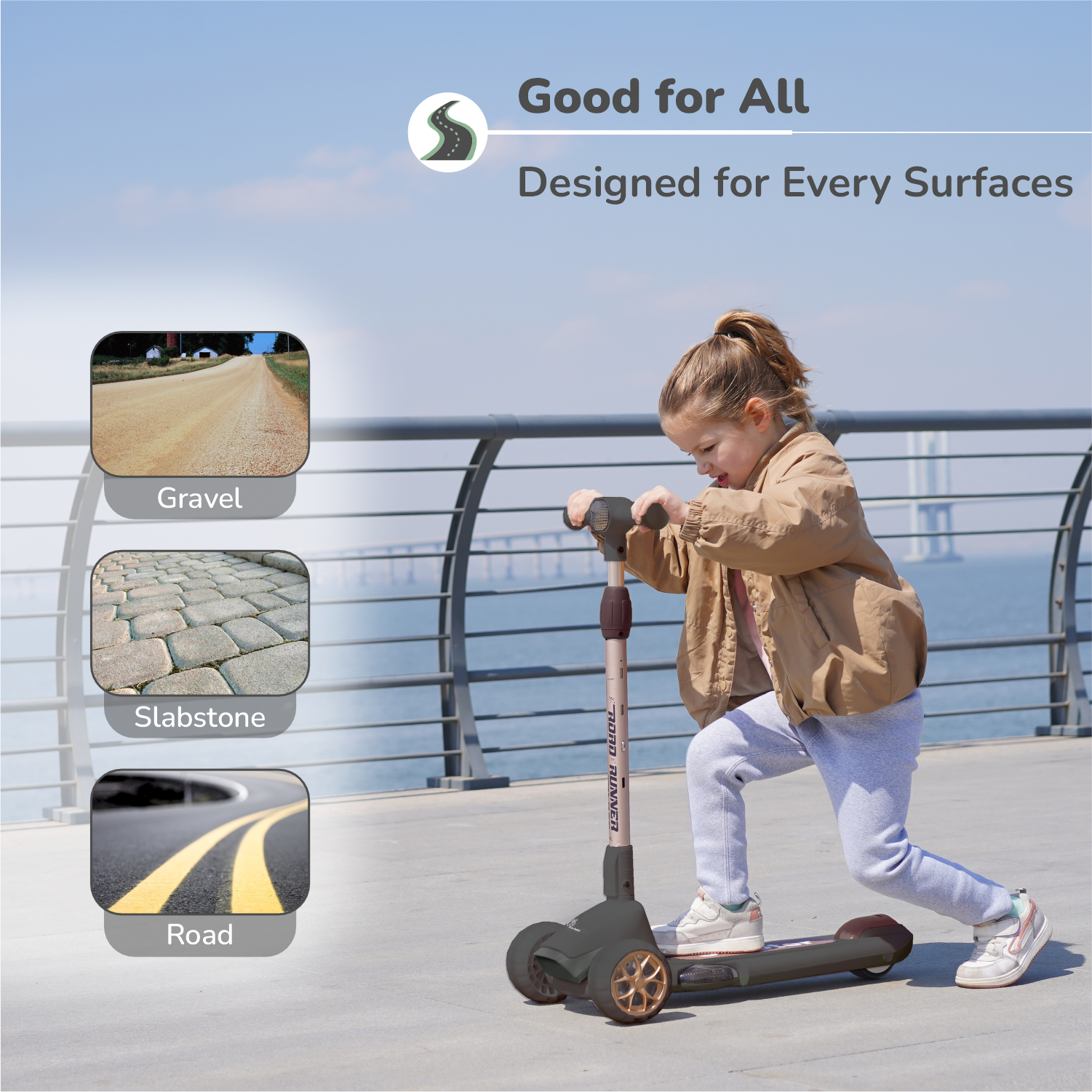 R for Rabbit Road Runner Blaze Scooter For Kids  With PU LED Wheels And LED lights