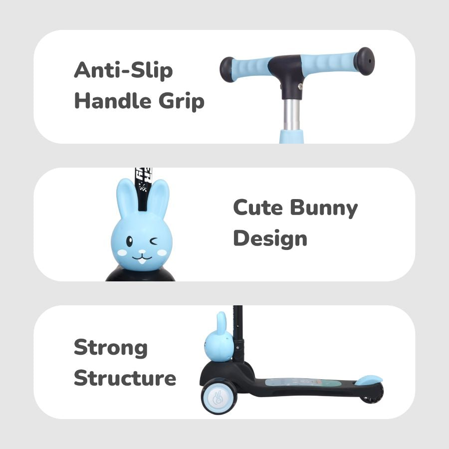 R for Rabbit Road Runner Bunny Scooter For Kids With PU LED Wheels