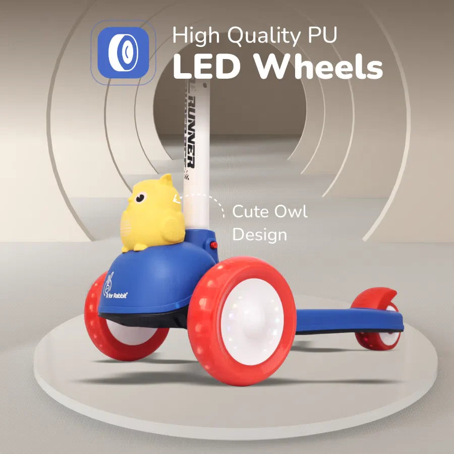 R for Rabbit Road Runner Ryder Ace Kids Scooter with PU LED wheels & Multi-Level Height Adjustment
