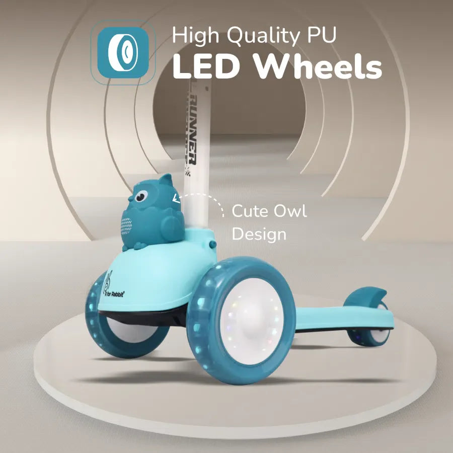 R for Rabbit Road Runner Ryder Ace Kids Scooter with PU LED wheels & Multi-Level Height Adjustment