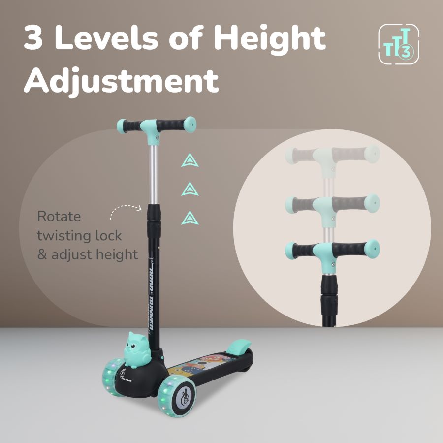 R for Rabbit Road Runner Ryder Kids Scooter - PU LED wheels & Multi-Level Height Adjustment