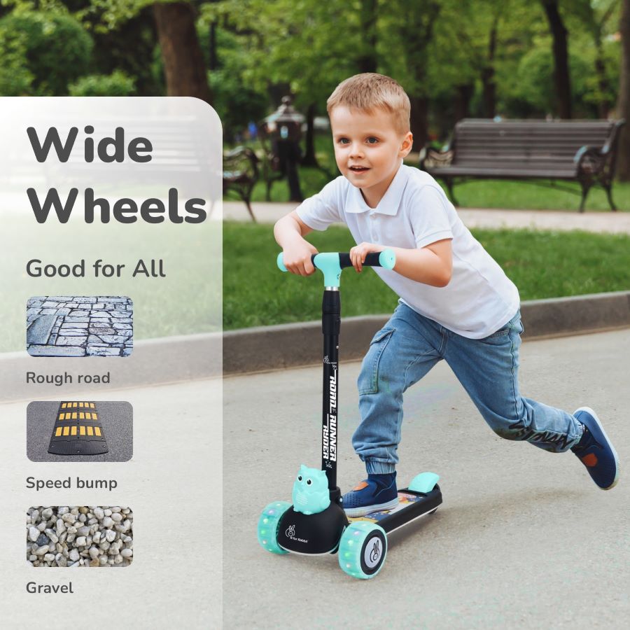 R for Rabbit Road Runner Ryder Kids Scooter - PU LED wheels & Multi-Level Height Adjustment