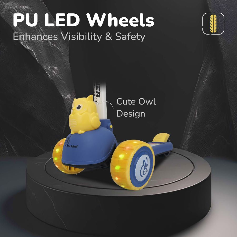 R for Rabbit Road Runner Ryder Kids Scooter - PU LED wheels & Multi-Level Height Adjustment