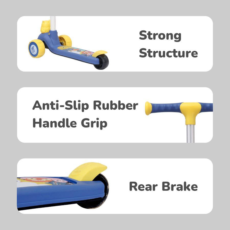 R for Rabbit Road Runner Ryder Kids Scooter - PU LED wheels & Multi-Level Height Adjustment