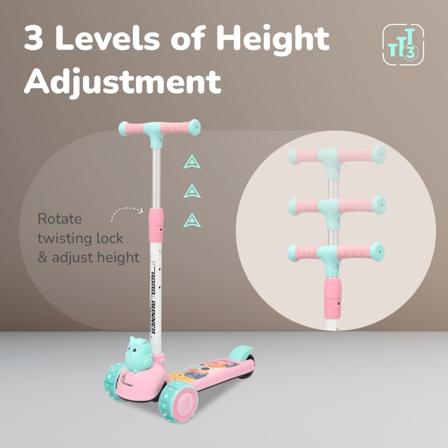 R for Rabbit Road Runner Ryder Kids Scooter - PU LED wheels & Multi-Level Height Adjustment