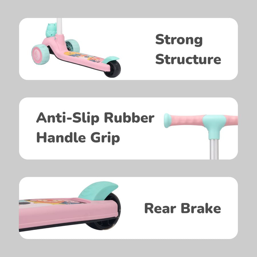 R for Rabbit Road Runner Ryder Kids Scooter - PU LED wheels & Multi-Level Height Adjustment