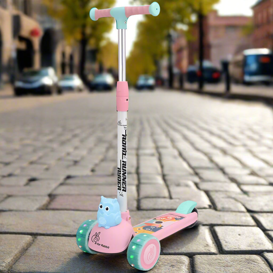 R for Rabbit Road Runner Ryder Kids Scooter - PU LED wheels & Multi-Level Height Adjustment