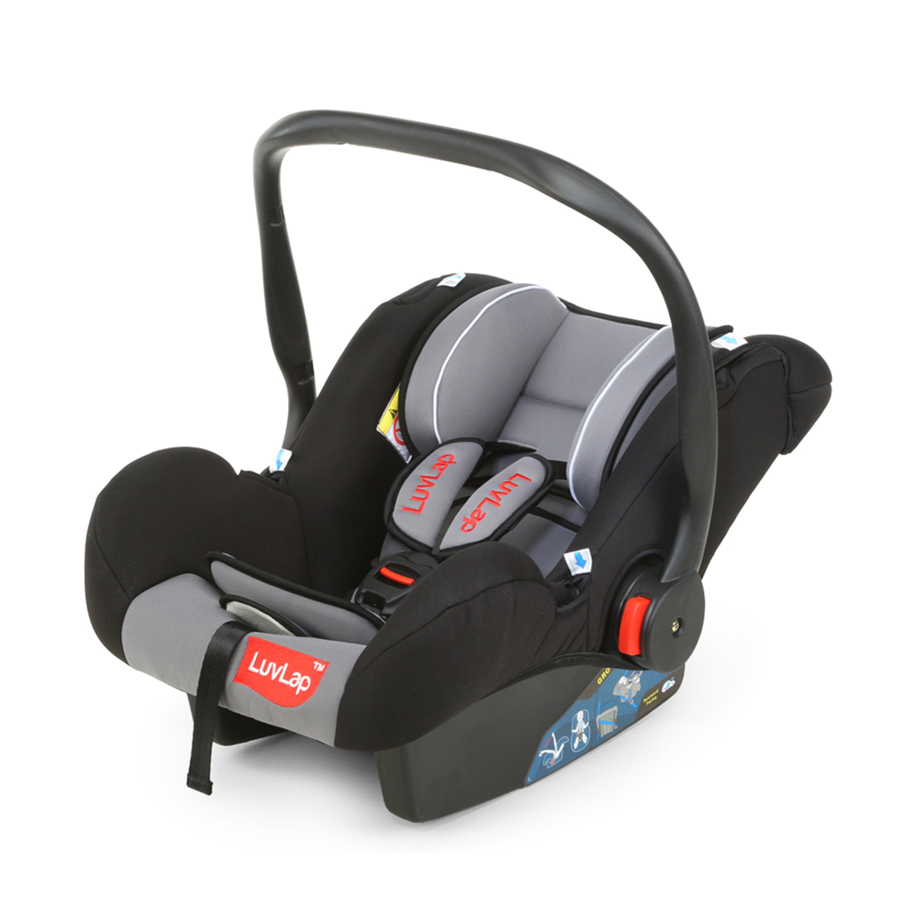 LuvLap Infant Baby Car Seat Cum Carry Cot, Grey