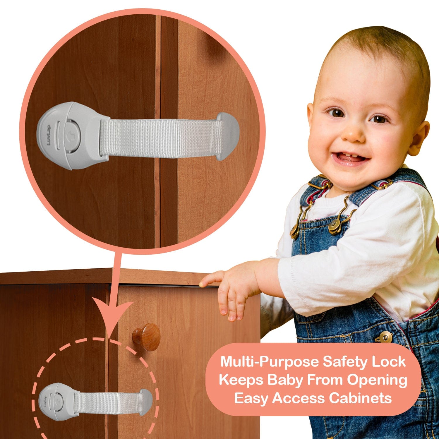 LuvLap Baby Safety Furniture Locks, Pack Of 10
