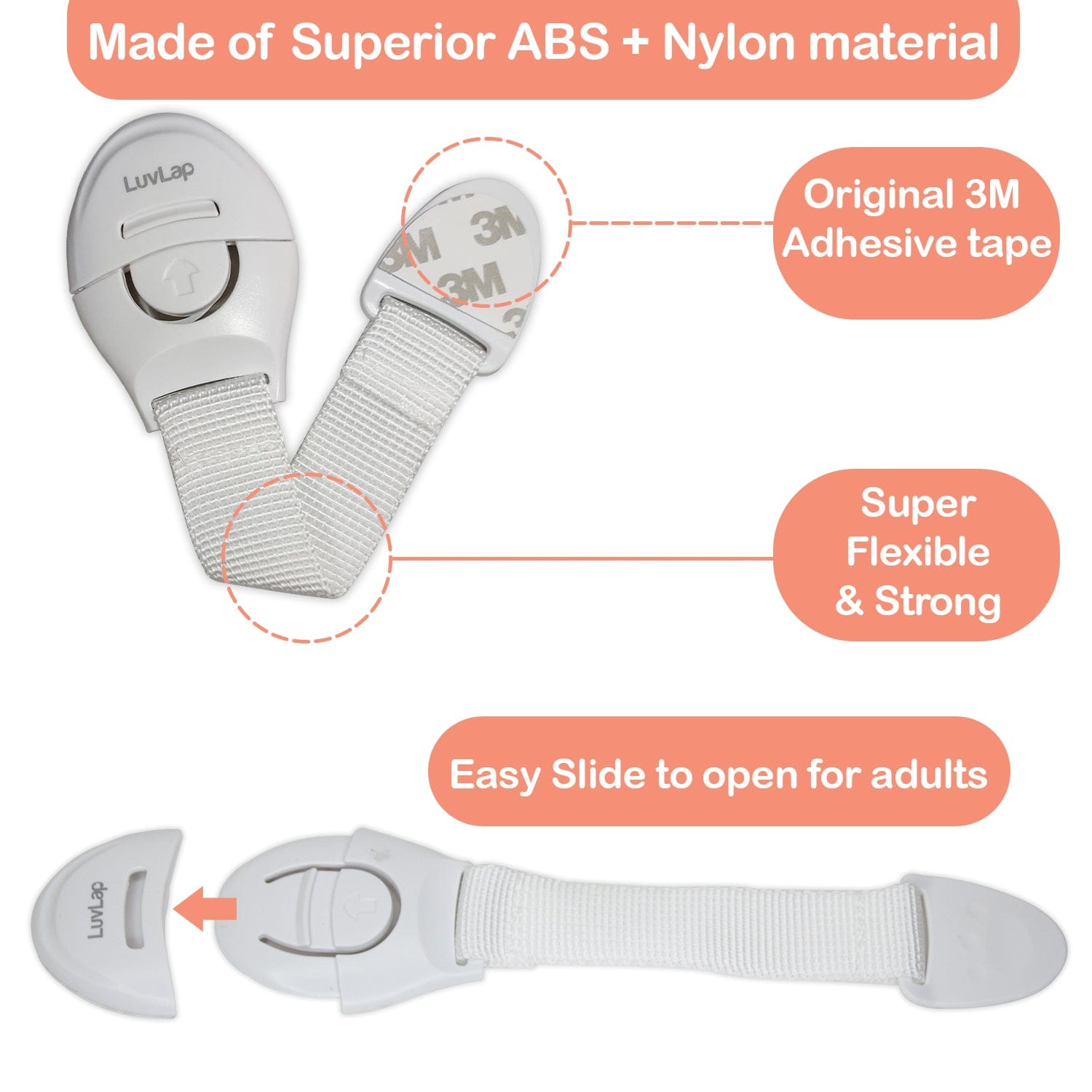 LuvLap Baby Safety Furniture Locks, Pack Of 10