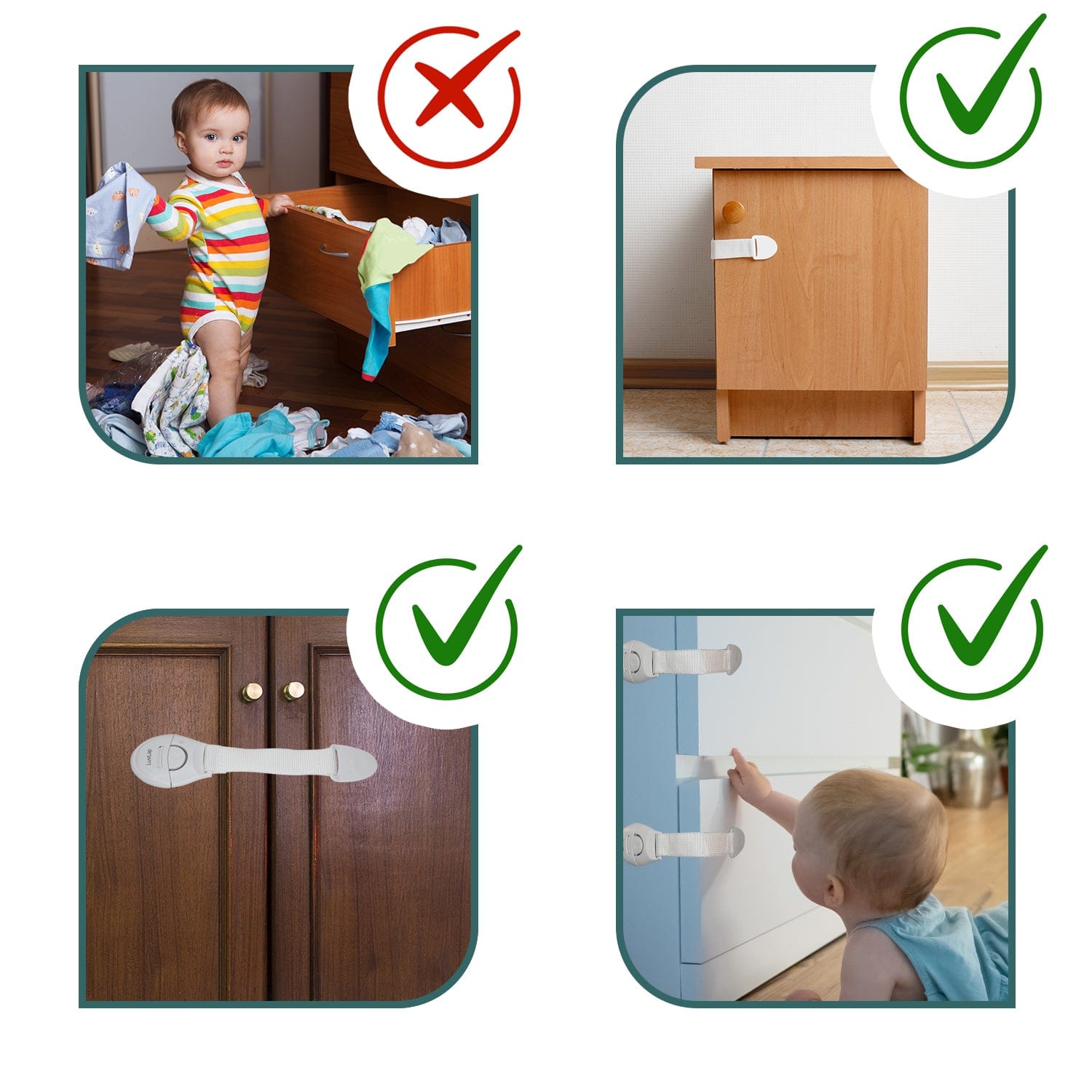 LuvLap Baby Safety Furniture Locks, Pack Of 10