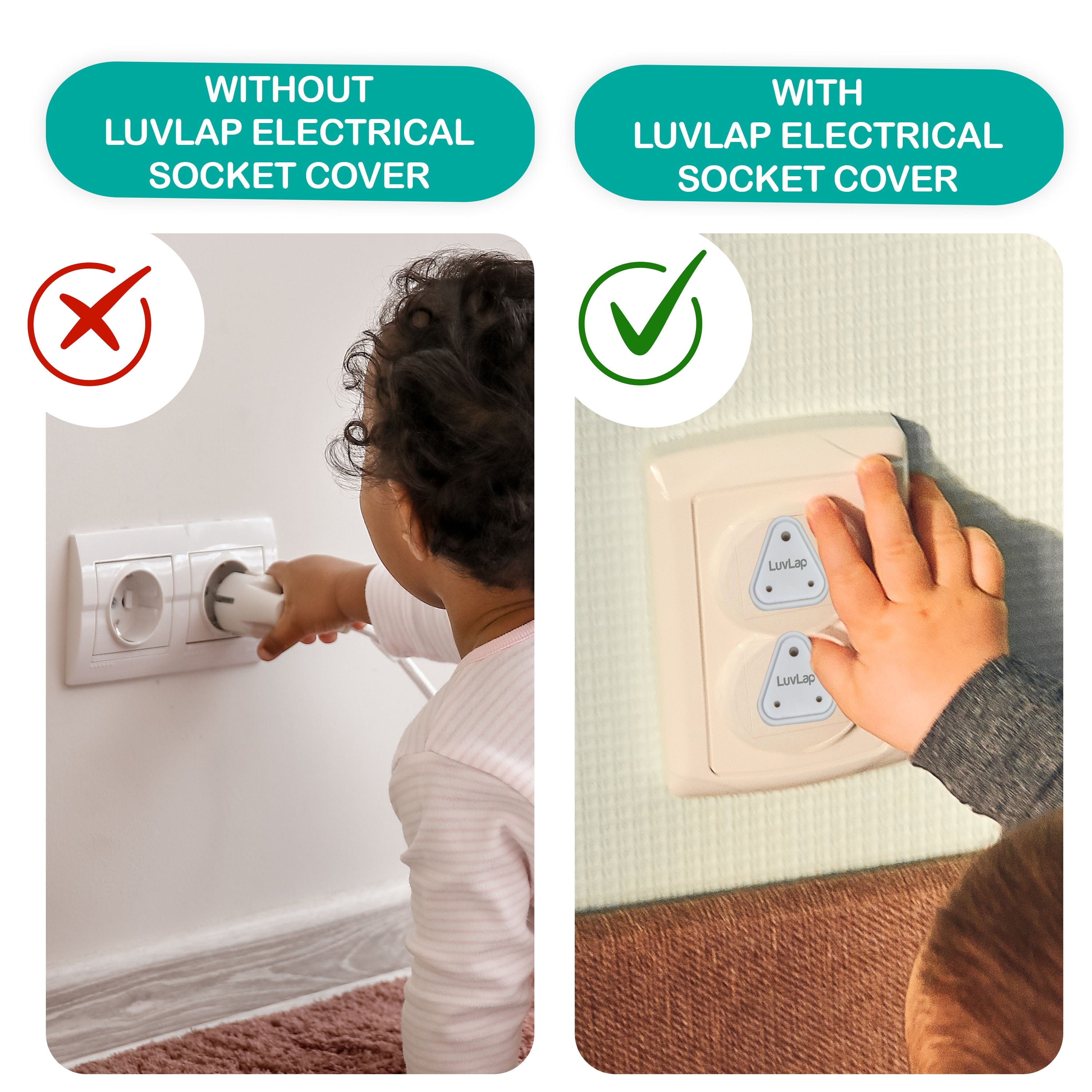 LuvLap Baby Safety Combo Pack - 2 Metre Edge Protector 4 Door Stoppers 6 Corner Guards 4 Cabinet Locks 4 Safety Locks 10 Socket Covers