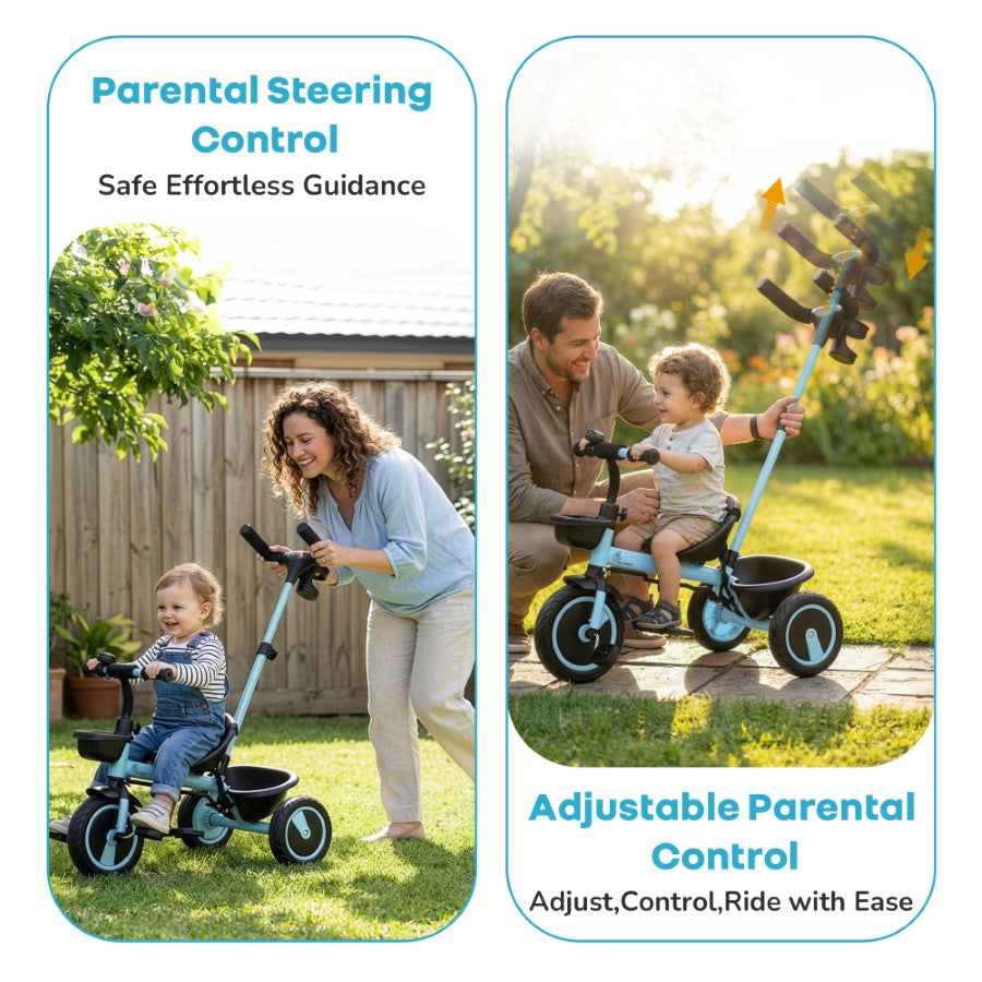R for Rabbit Tiny Toes R20 Plus Tricycle for Kids with Safety Certification, Plug-and-Play Design, Rubber Wheels & Steel Frame