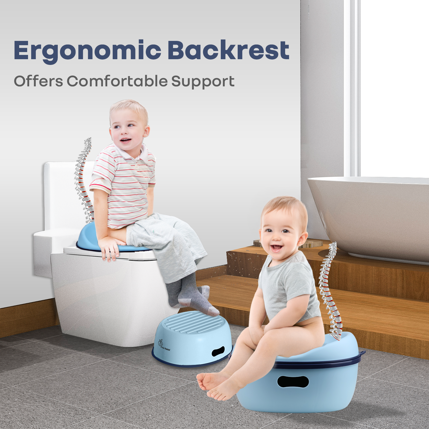 R for Rabbit Tiny Tots Mellow 3-in-1 Convertible Potty Training Seat Safe & Ergonomic Potty Training Chair