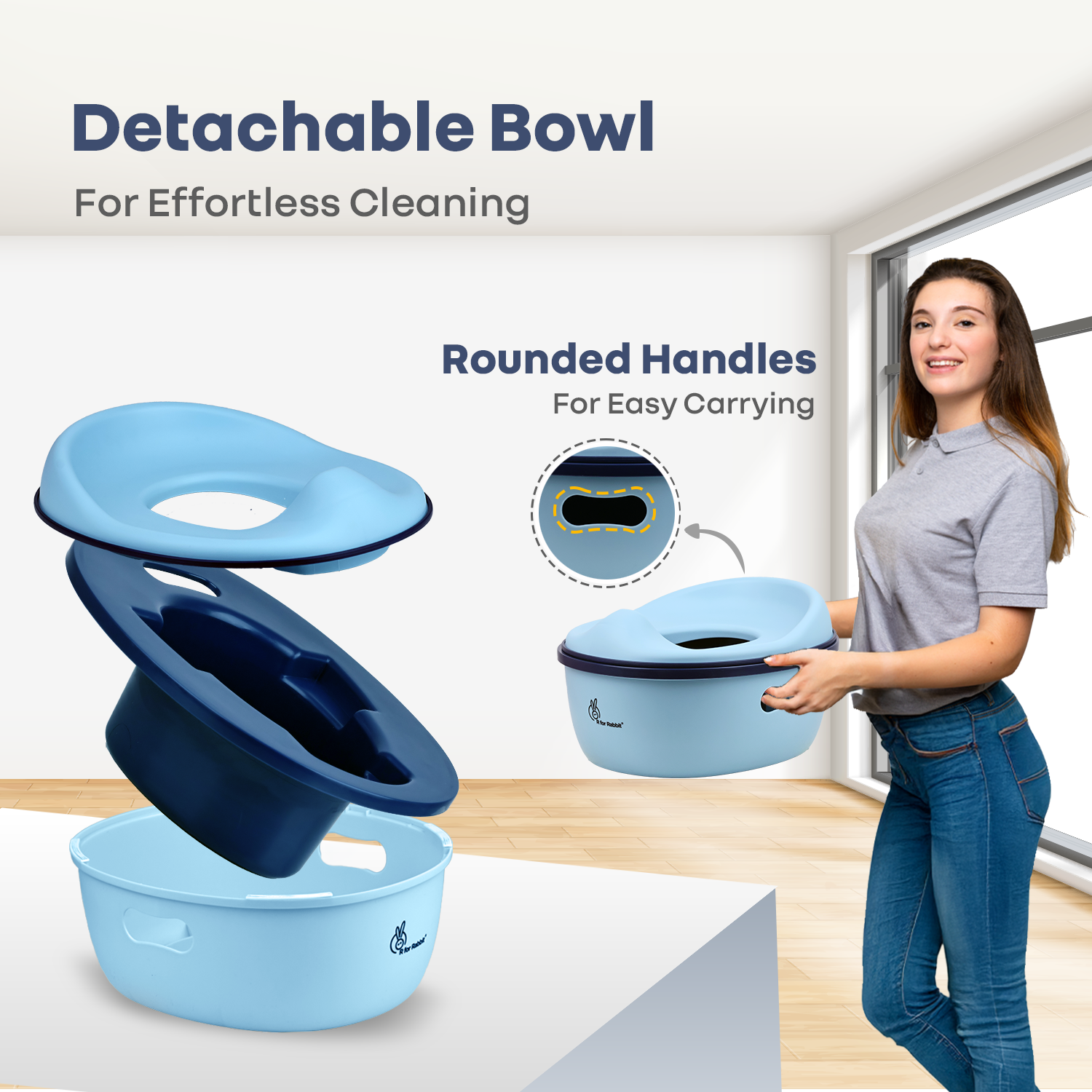 R for Rabbit Tiny Tots Mellow 3-in-1 Convertible Potty Training Seat Safe & Ergonomic Potty Training Chair