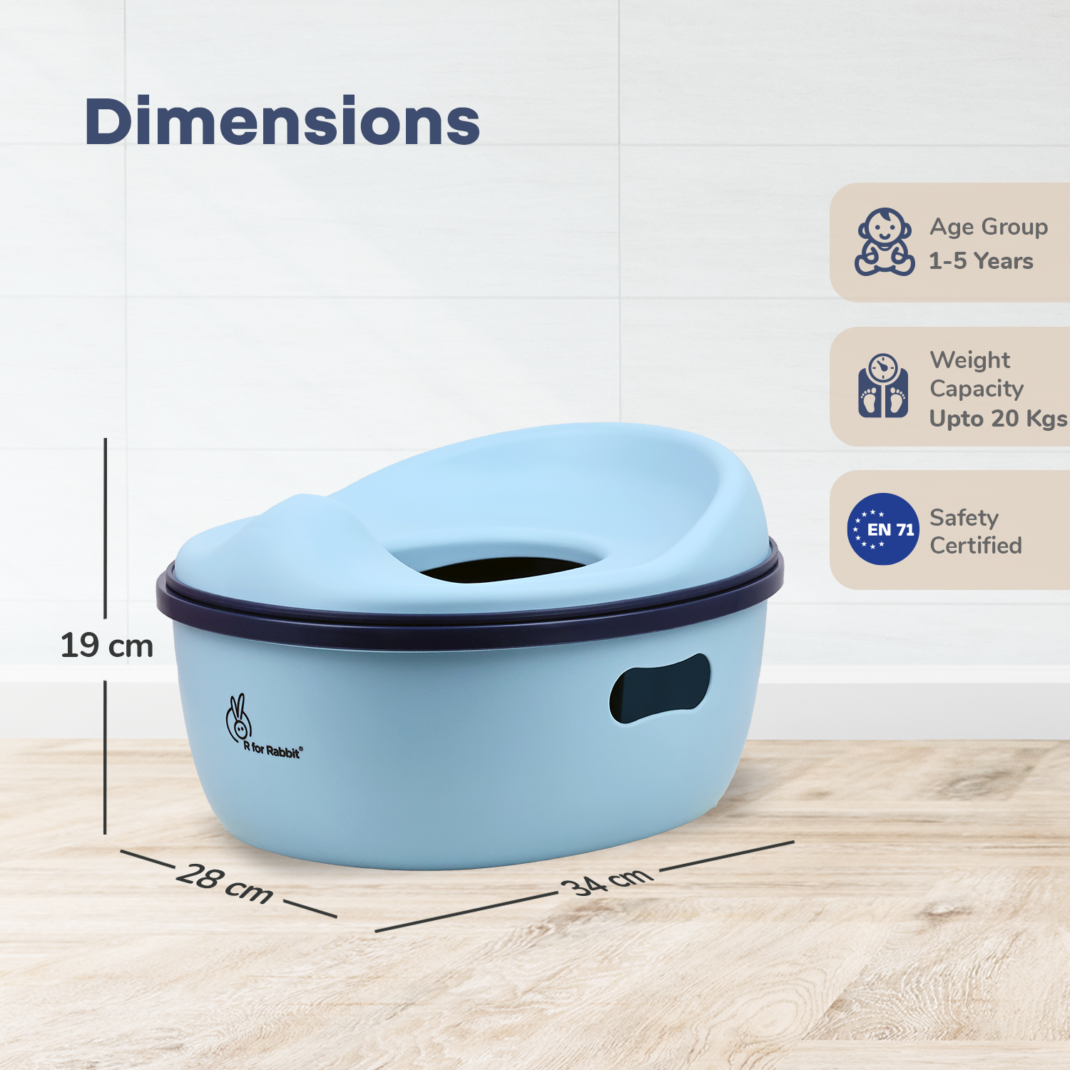 R for Rabbit Tiny Tots Mellow 3-in-1 Convertible Potty Training Seat Safe & Ergonomic Potty Training Chair