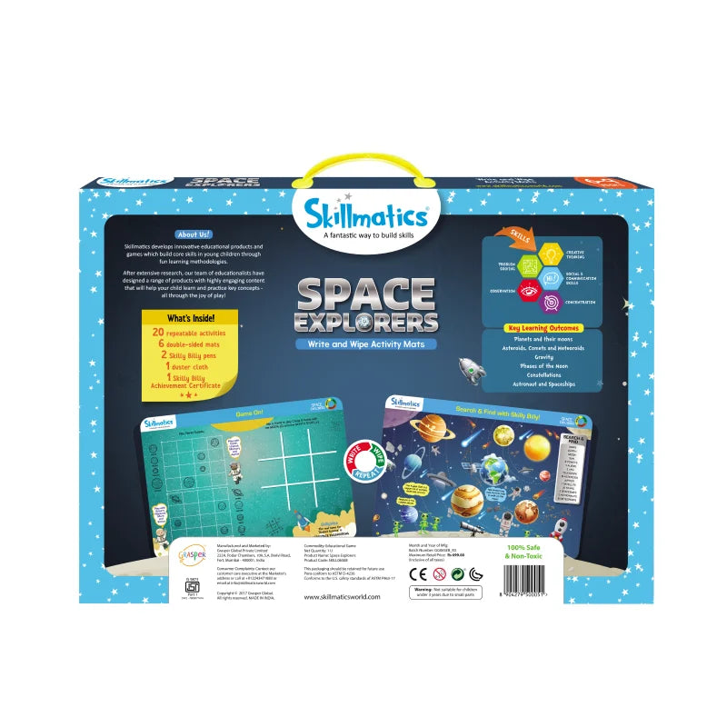 Skillmatics Educational Game - Space Explorers, Reusable Activity Mats for Kids Ages 6 to 9  (Multicolor)