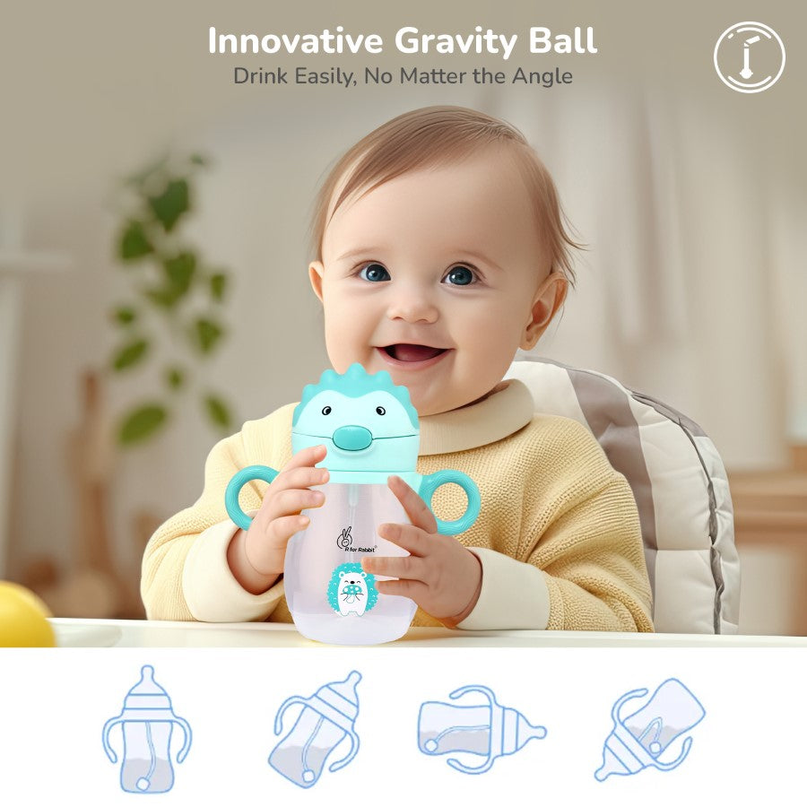 R for Rabbit Spikey Baby Straw Sipper Bottle 320ml With Soft Silicone Straw and Leak Proof
