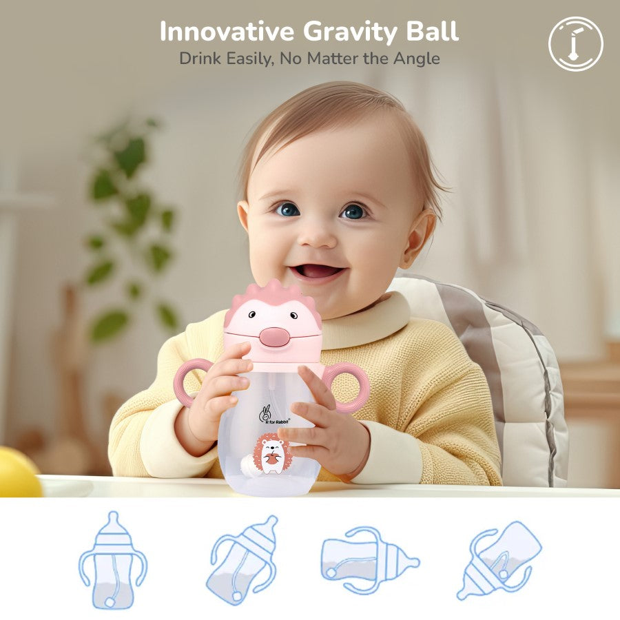 R for Rabbit Spikey Baby Straw Sipper Bottle 320ml With Soft Silicone Straw and Leak Proof