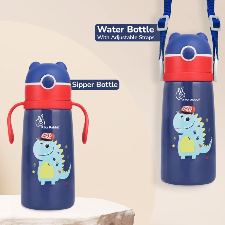 R for Rabbit Steebo Safari Stainless Steel Sipper Bottle for Kids 500ml