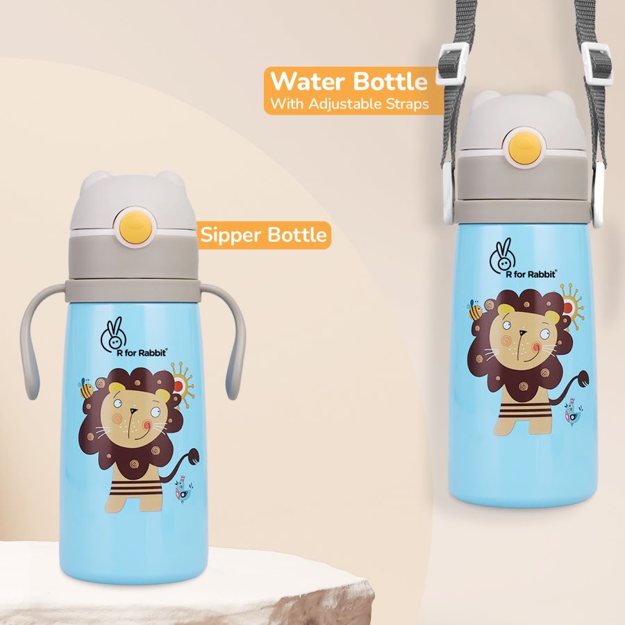 R for Rabbit Steebo Safari Stainless Steel Sipper Bottle for Kids 500ml