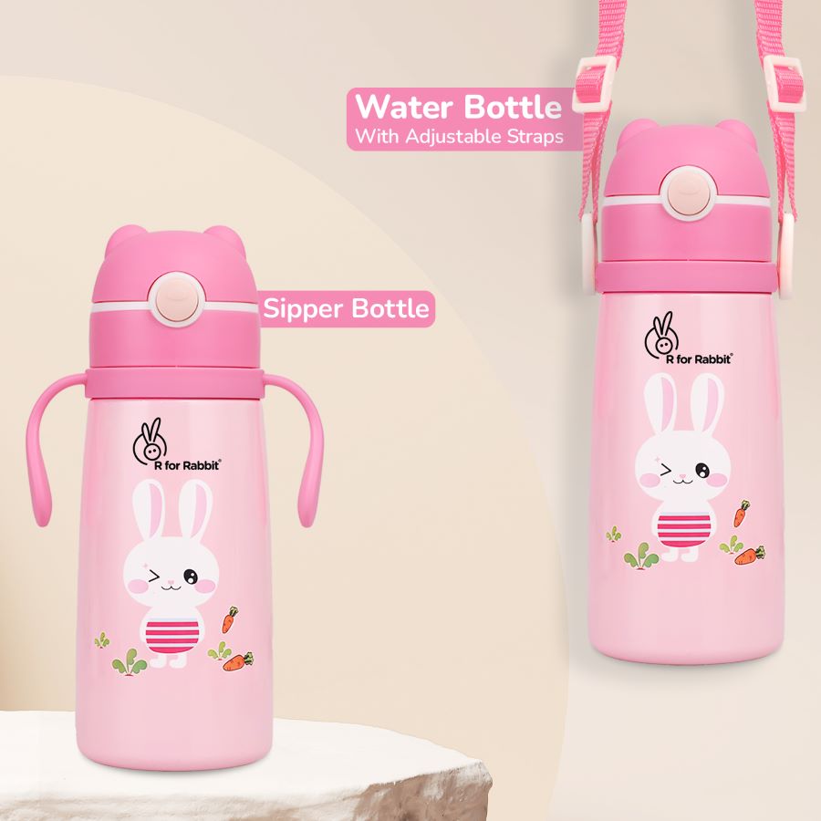 R for Rabbit Steebo Safari Stainless Steel Sipper Bottle for Kids 500ml