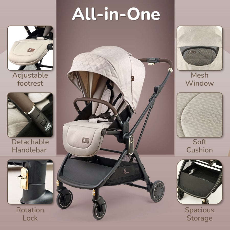 Street Smart Regal 2-Way Reversible Baby Stroller with One-Hand Fold & 5-Point Safety Harness