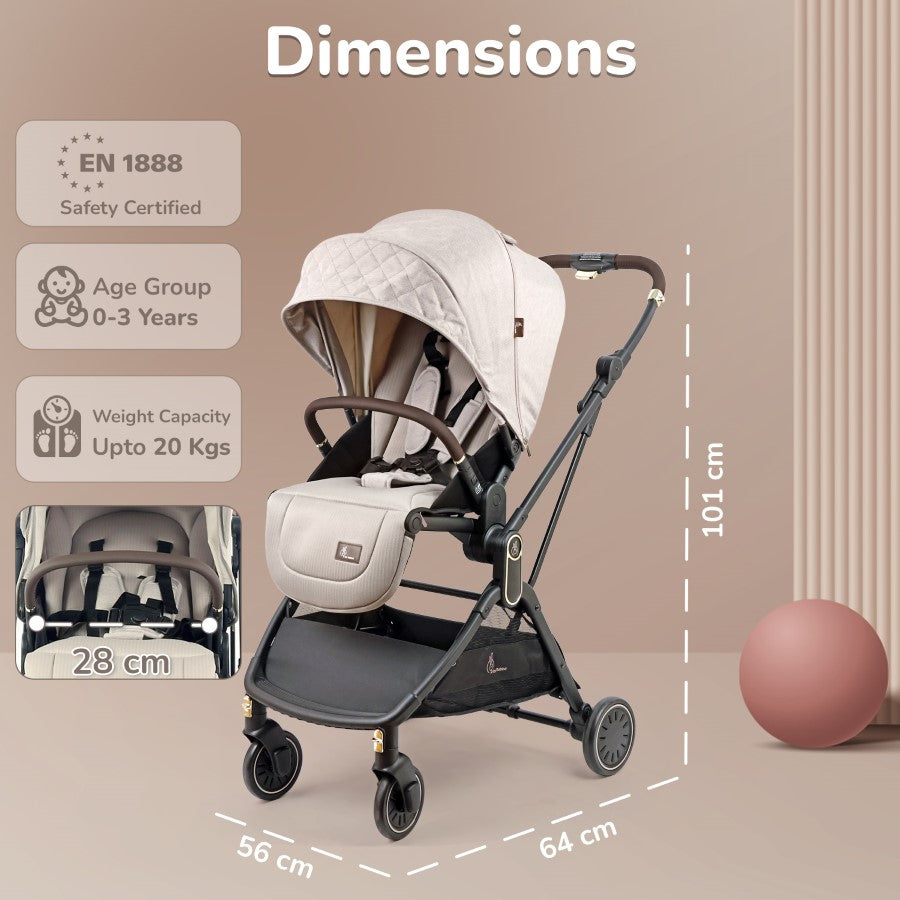 Street Smart Regal 2-Way Reversible Baby Stroller with One-Hand Fold & 5-Point Safety Harness