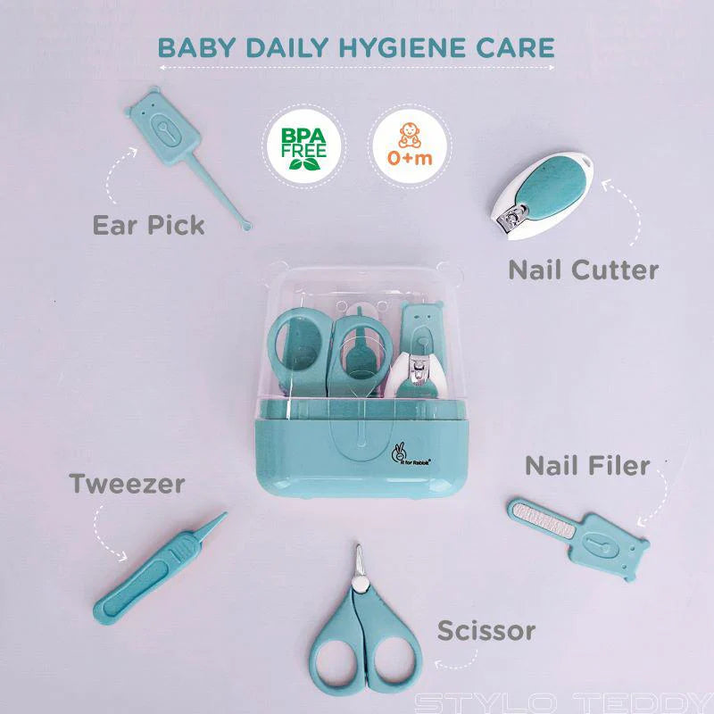 R for Rabbit Stylo Teddy Baby Manicure Set Nail Cutter & Nail Filer, Scissor, Tweezer, Ear Pick
