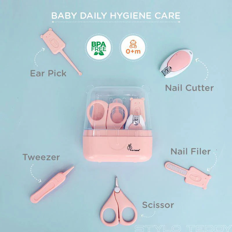 R for Rabbit Stylo Teddy Baby Manicure Set Nail Cutter & Nail Filer, Scissor, Tweezer, Ear Pick