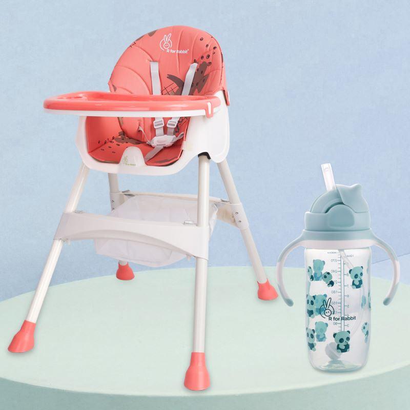 R for Rabbit Sugar Doodle High Chair + Bubble Sipper Bottle