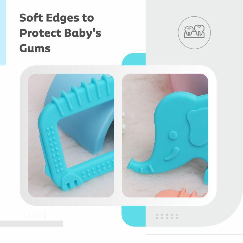 R for Rabbit Tiny Bites Safari – Cute Baby Silicone Teether - Elephant