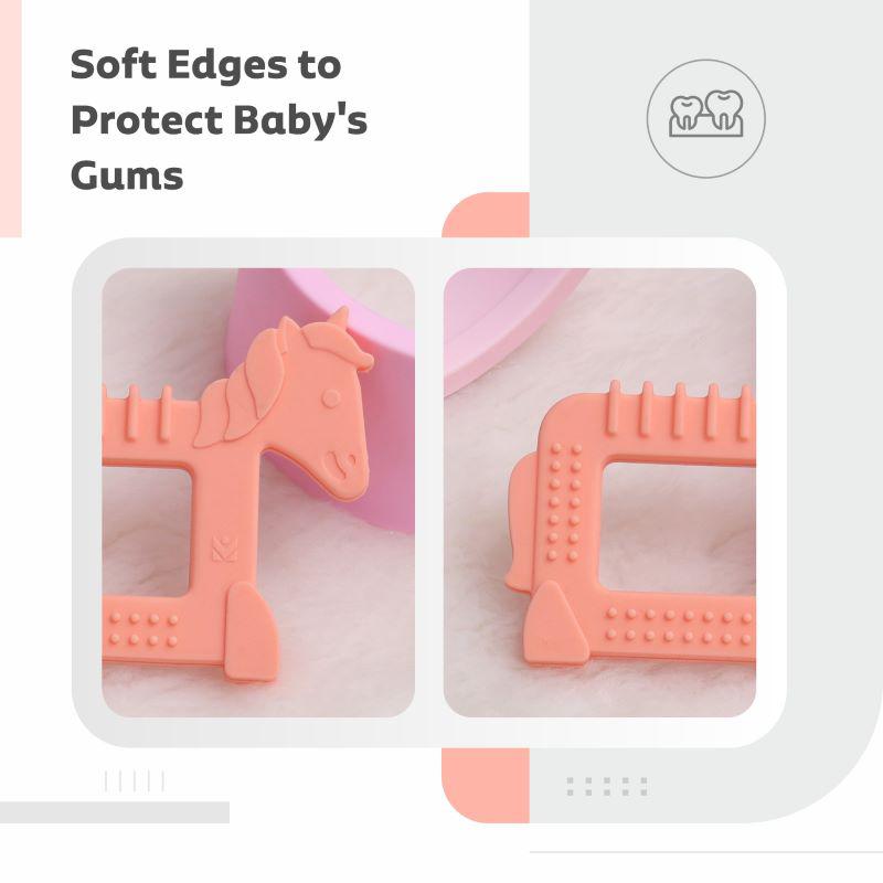 R for Rabbit Tiny Bites Safari – Cute Baby Silicone Teether - Horse Orange