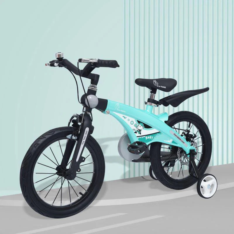 R for Rabbit Tiny Toes Jazz 16T Bicycle - Adjustable Structure, Seat & Handlebar, 90% Installed, Wide Training Rubber Wheels, Rear Disc Brake 4-7 Years