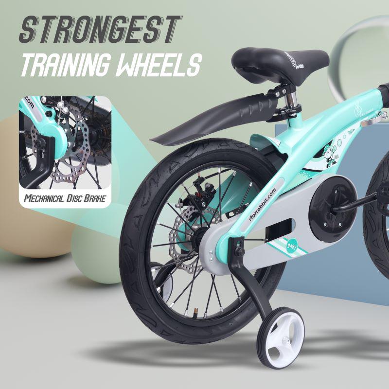 R for Rabbit Tiny Toes Jazz 16T Bicycle - Adjustable Structure, Seat & Handlebar, 90% Installed, Wide Training Rubber Wheels, Rear Disc Brake 4-7 Years