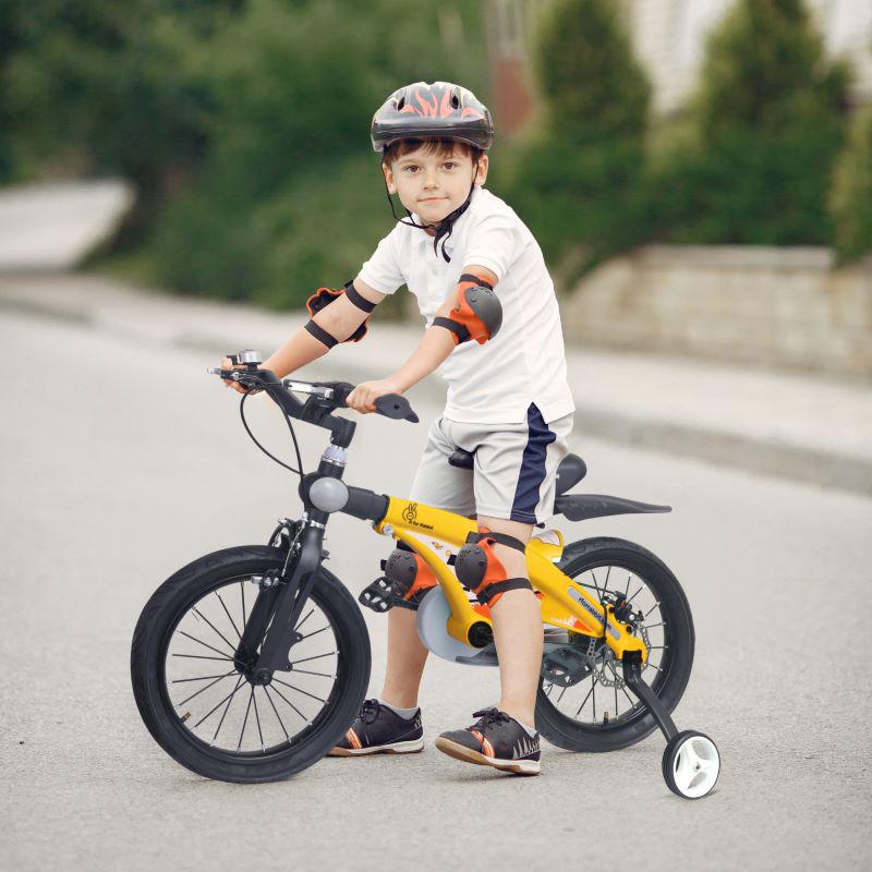 R for Rabbit Tiny Toes Jazz 16T Bicycle - Adjustable Structure, Seat & Handlebar, 90% Installed, Wide Training Rubber Wheels, Rear Disc Brake 4-7 Years