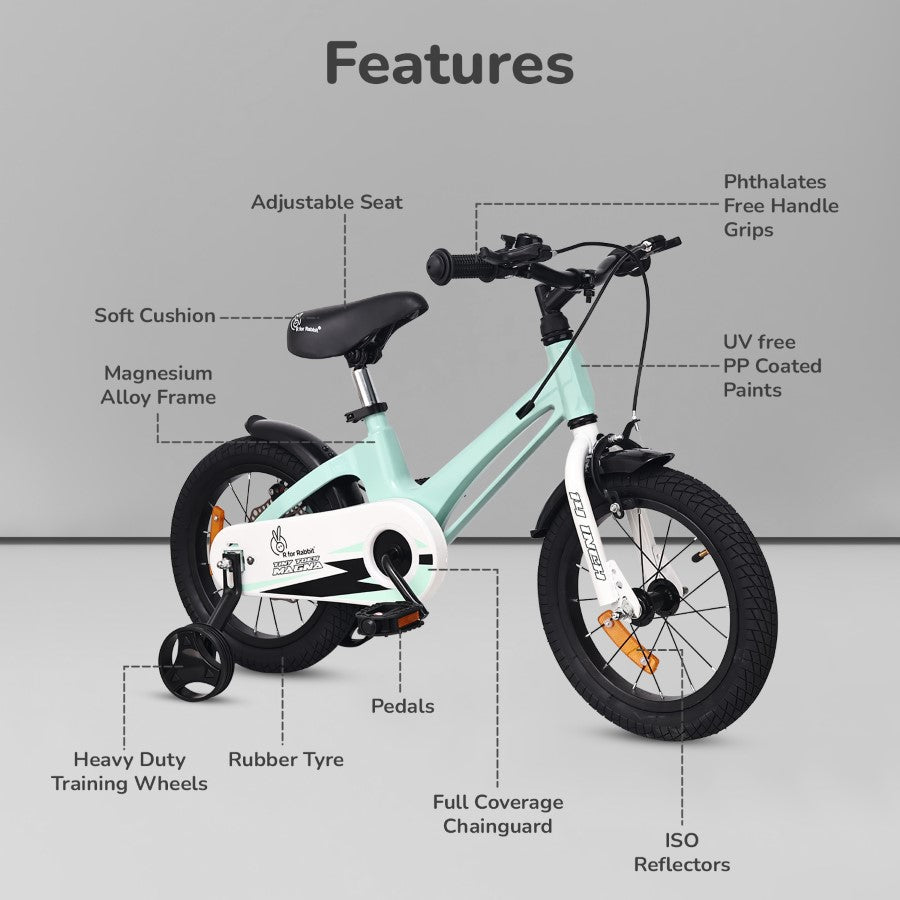 R for Rabbit Tiny Toes Magna Bicycle For Kids 14 Inch  With 90% Plug N Play Installation