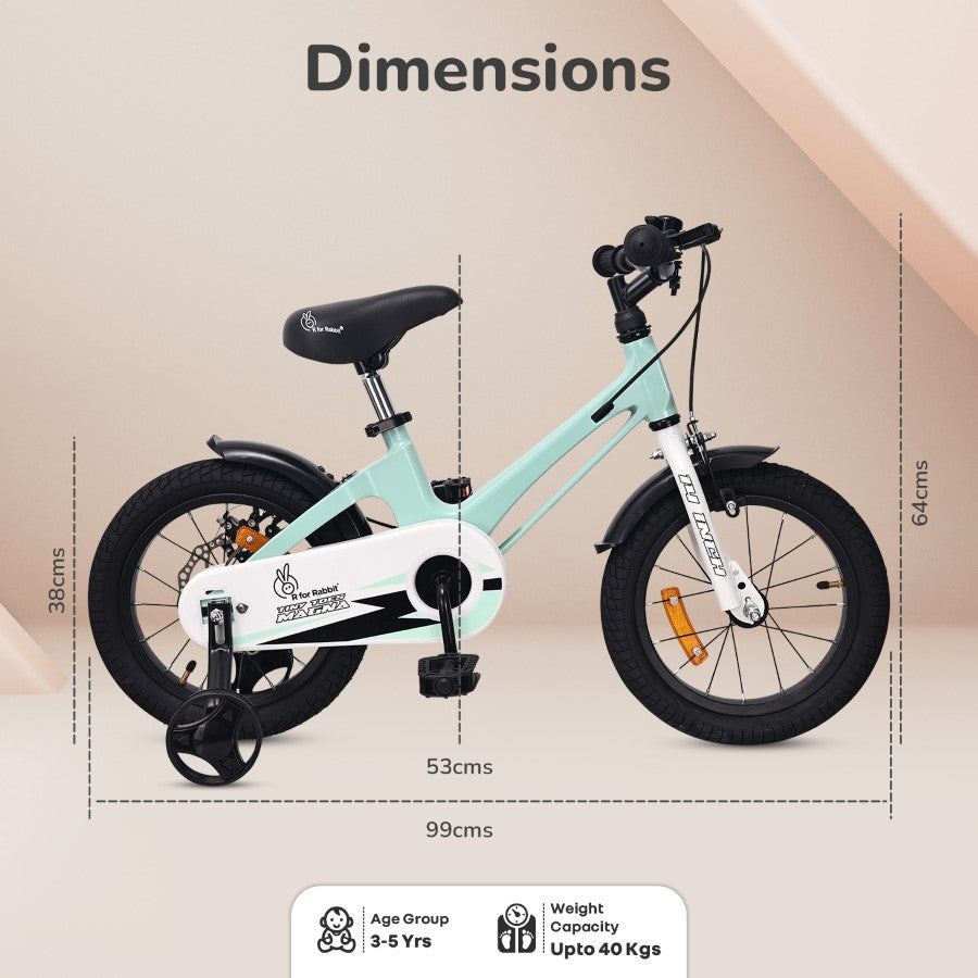 R for Rabbit Tiny Toes Magna Bicycle For Kids 14 Inch  With 90% Plug N Play Installation