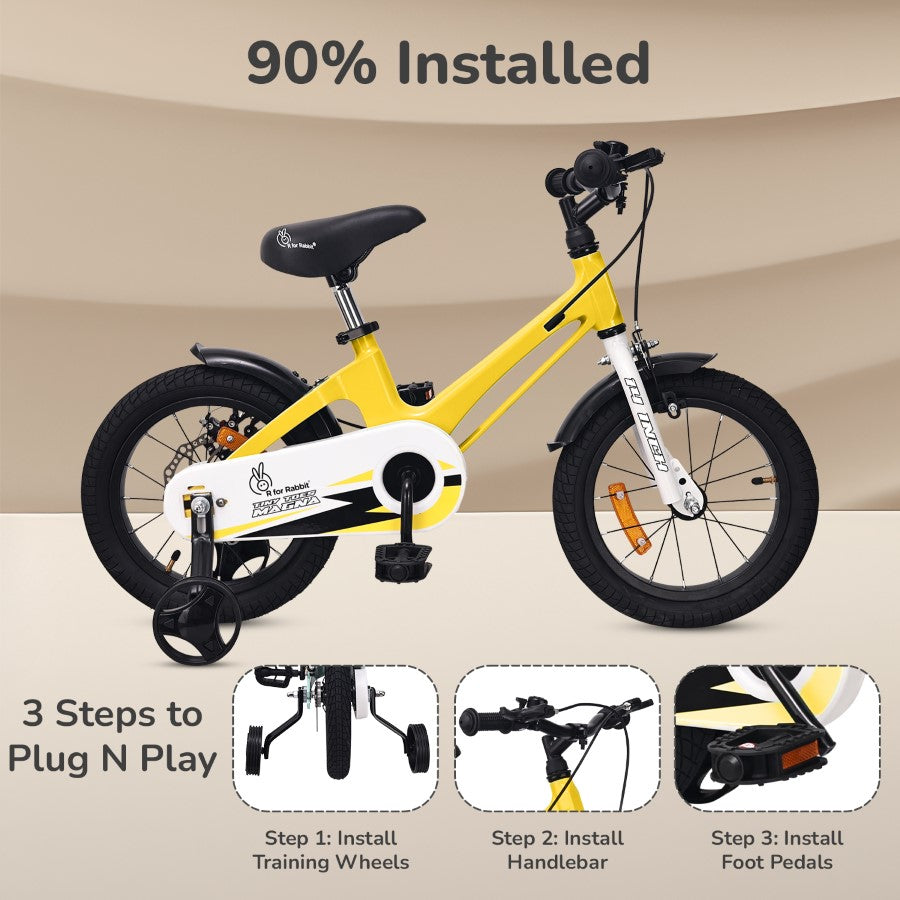 R for Rabbit Tiny Toes Magna Bicycle For Kids 14 Inch  With 90% Plug N Play Installation