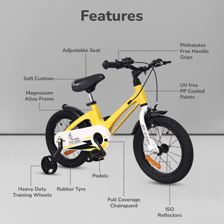 R for Rabbit Tiny Toes Magna Bicycle For Kids 16 Inch  With 90% Plug N Play Installation