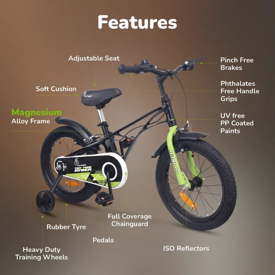 R for Rabbit Tiny Toes Ryder Bicycle For Kids 14 Inch  90% Plug N Play Installation