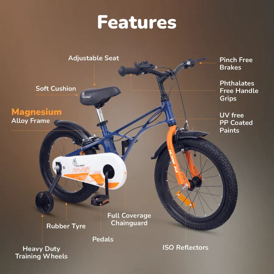 R for Rabbit Tiny Toes Ryder Bicycle For Kids 14 Inch  90% Plug N Play Installation