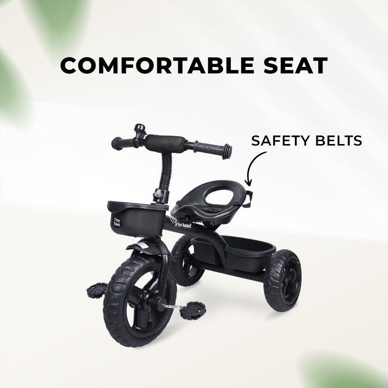 R for Rabbit Tiny Toes T10 Ace Tricycle - Front & Back Basket, Seat Belt