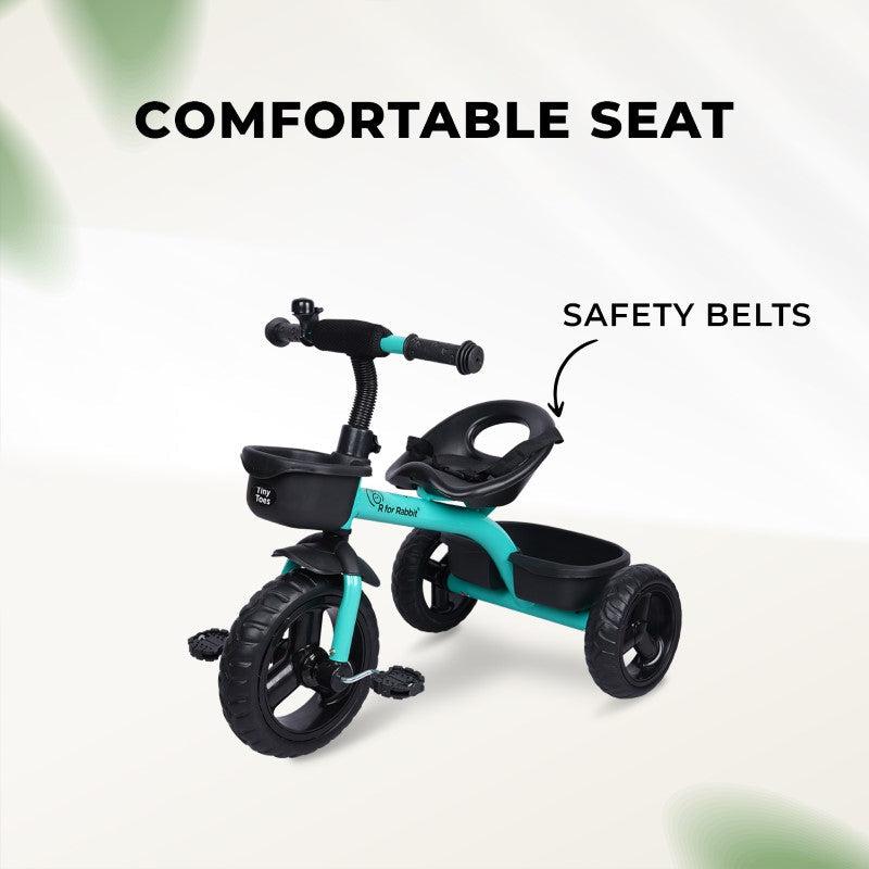 R for Rabbit Tiny Toes T10 Ace Tricycle - Front & Back Basket, Seat Belt