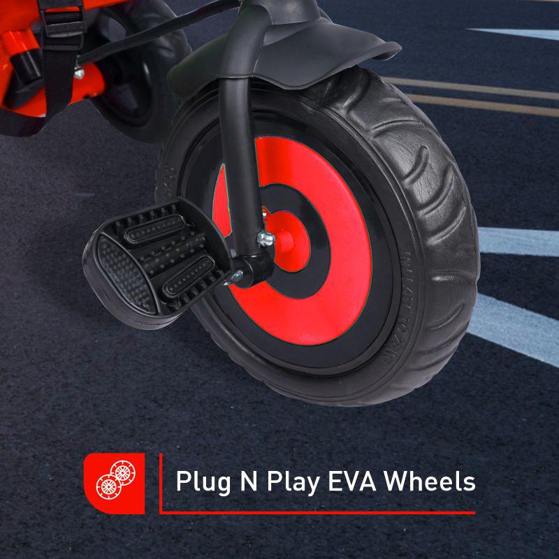R for Rabbit Tiny Toes T20 Ace Tricycle - 2 in 1, EVA Wheels, Adjustable Parental Control, Cup Holder, EVA Wheels, Front & Rear Basket, 1.5-5y