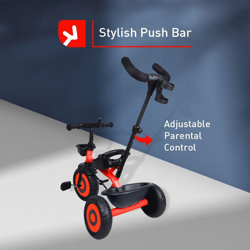 R for Rabbit Tiny Toes T20 Ace Tricycle - 2 in 1, EVA Wheels, Adjustable Parental Control, Cup Holder, EVA Wheels, Front & Rear Basket, 1.5-5y