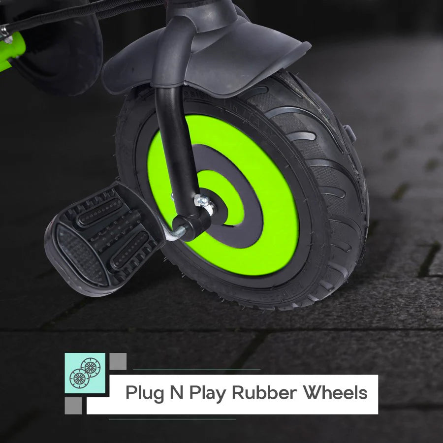 R for Rabbit Tiny Toes T20 Plus Tricycle - 2 in 1, Rubber Wheels, Adjustable Parental Control, Cup Holder